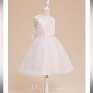 JJs House A-line Scoop Knee-Length Lace Tulle Flower Girl Dress